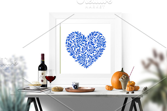 Hand-drawn blue watercolor pattern in Patterns - product preview 7