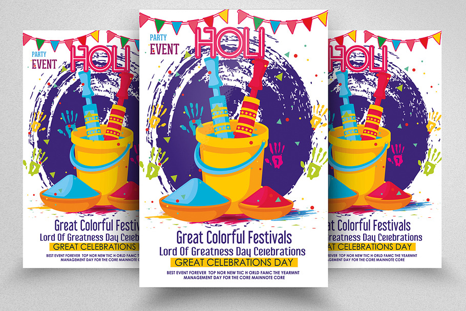 Holi Indian Festival Flyer Template in Flyer Templates - product preview 8