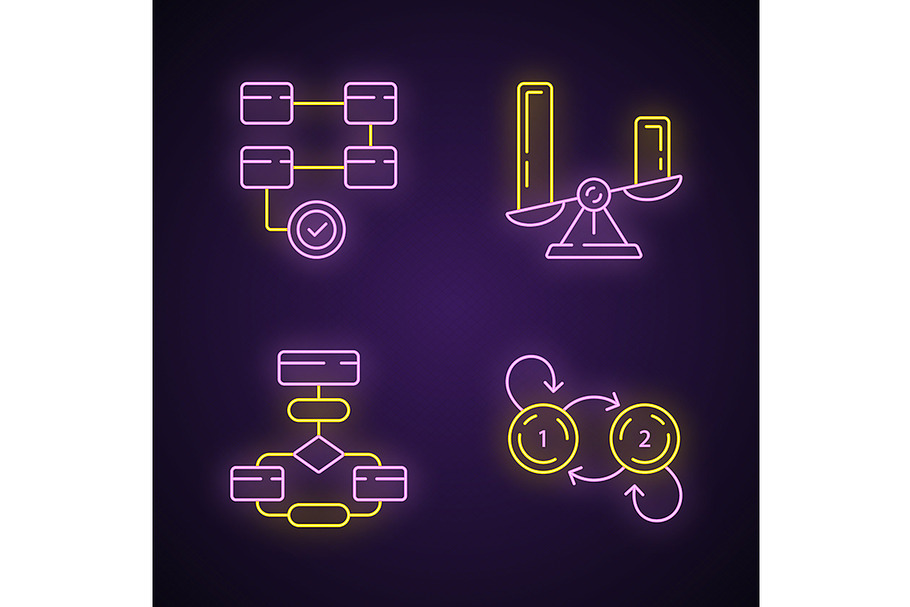 Diagram concepts icons set