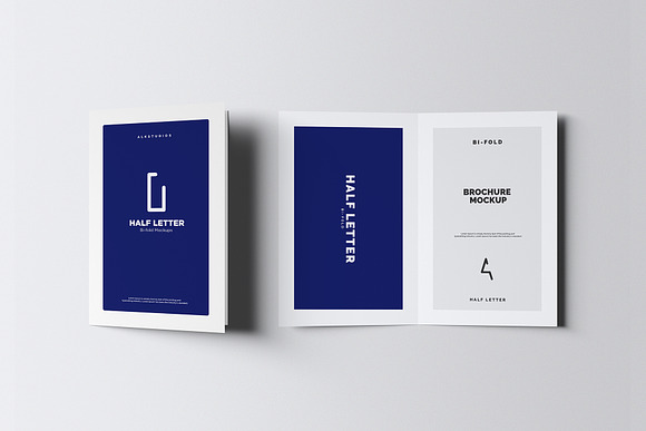Half Letter Bi-Fold Brochure Mockup in Print Mockups - product preview 6