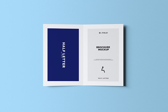 Half Letter Bi-Fold Brochure Mockup in Print Mockups - product preview 7