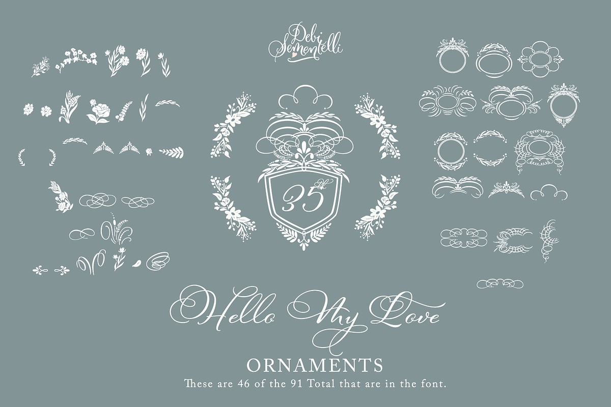 Hello My Love Ornaments in Fonts - product preview 8