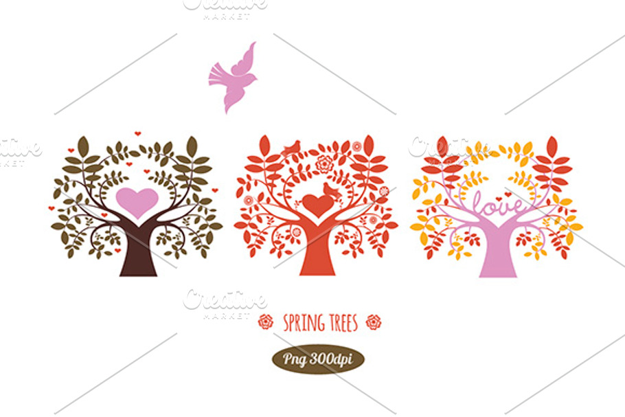 Spring trees/Png clipart in Illustrations - product preview 8