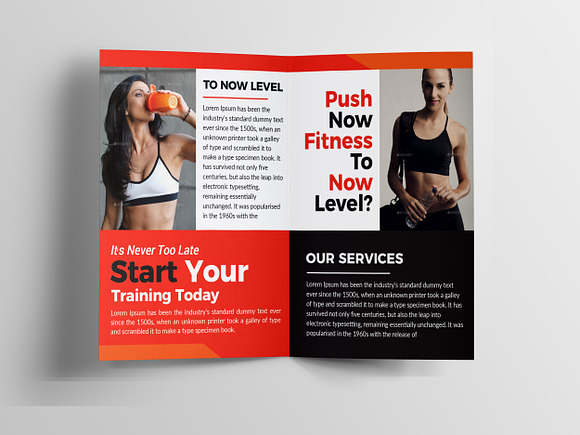 Fitness & Gym - Sports Bifold Brochu in Brochure Templates - product preview 5