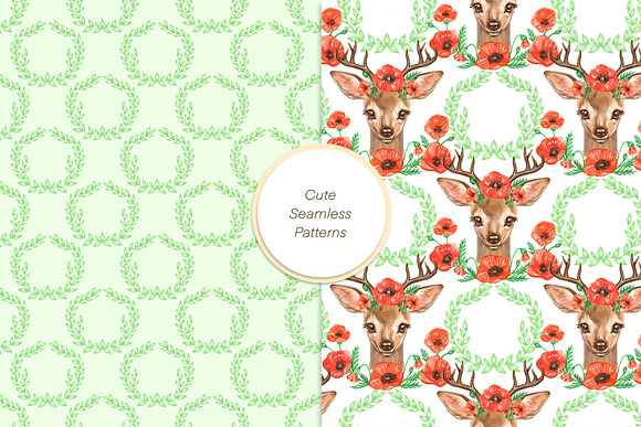 Cute deer cliparts in Illustrations - product preview 3