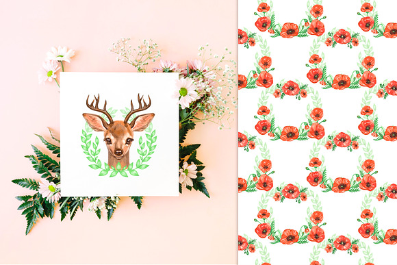 Cute deer cliparts in Illustrations - product preview 5