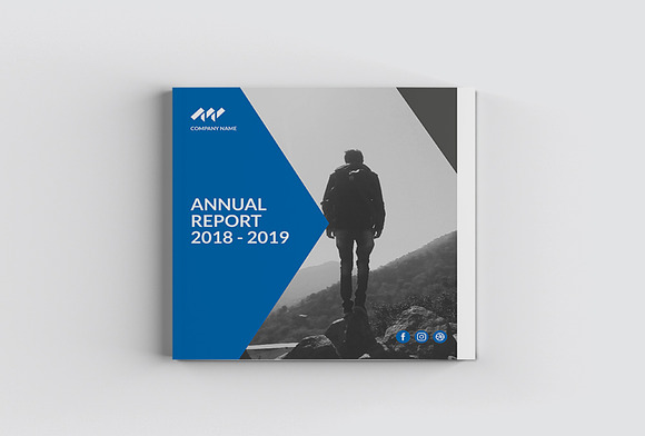 Blue Square Annual Report in Brochure Templates - product preview 1