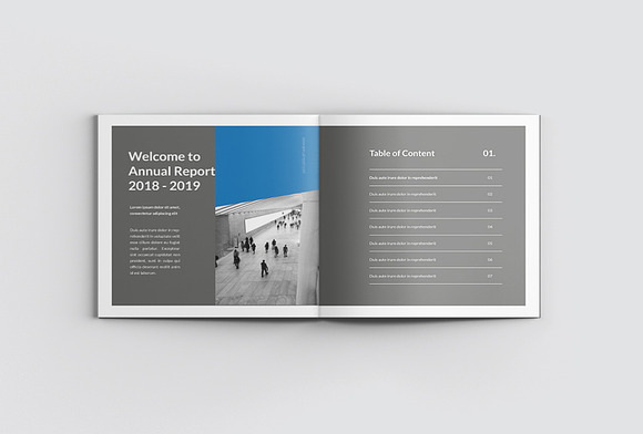 Blue Square Annual Report in Brochure Templates - product preview 3