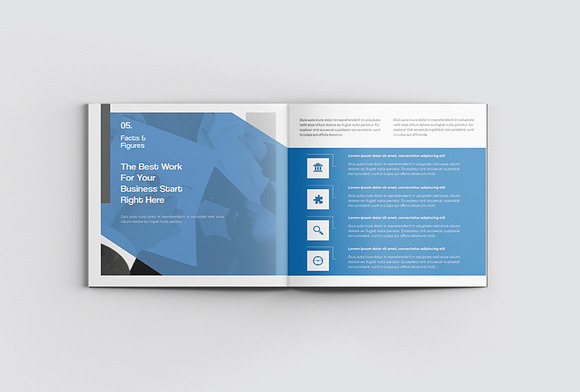 Blue Square Annual Report in Brochure Templates - product preview 6
