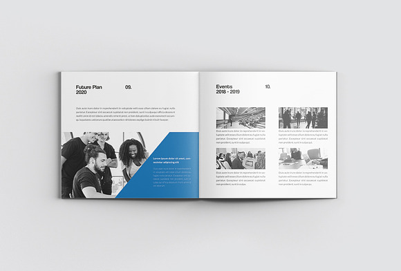 Blue Square Annual Report in Brochure Templates - product preview 8