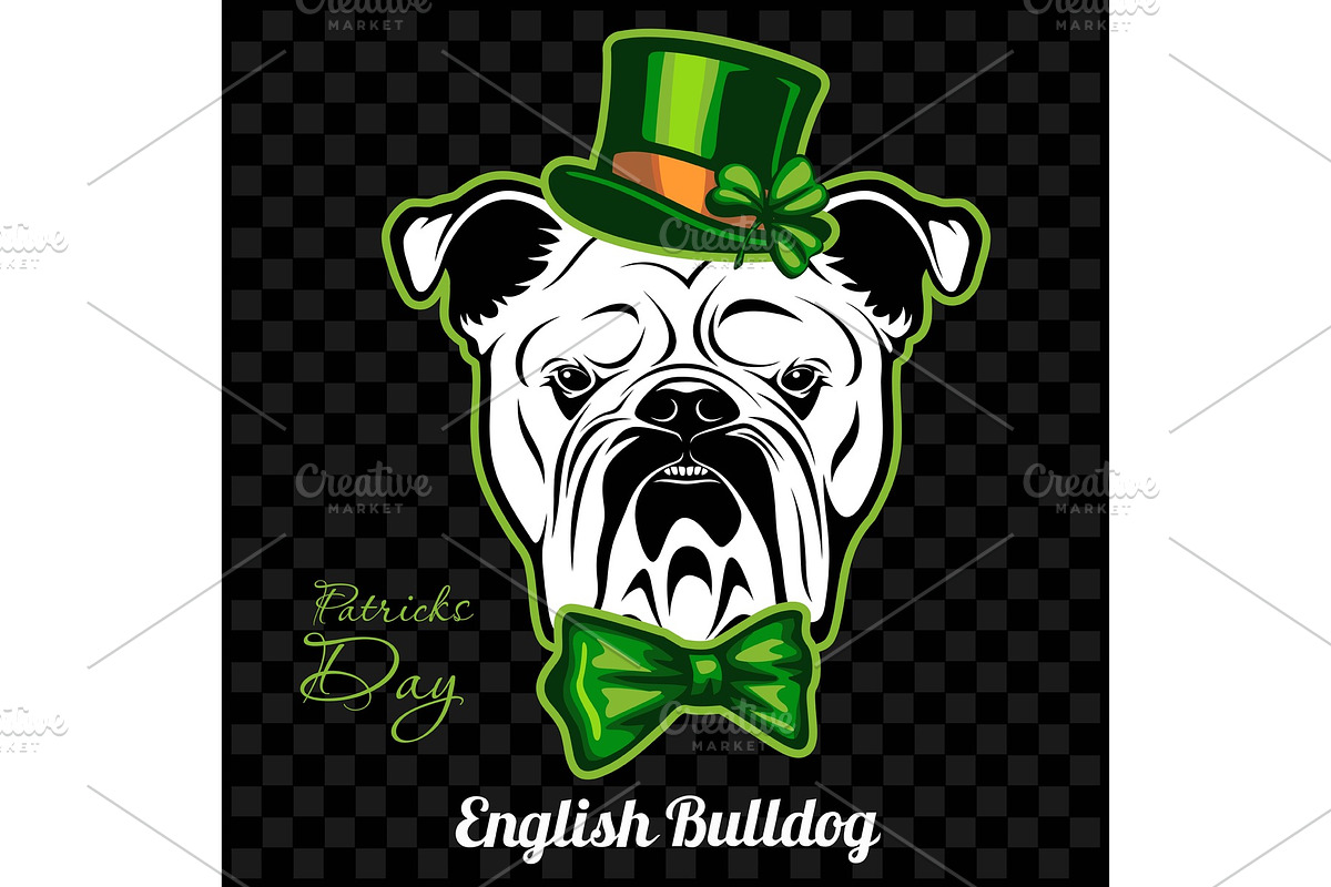 Head of a English Bulldog Dog and in Objects - product preview 8