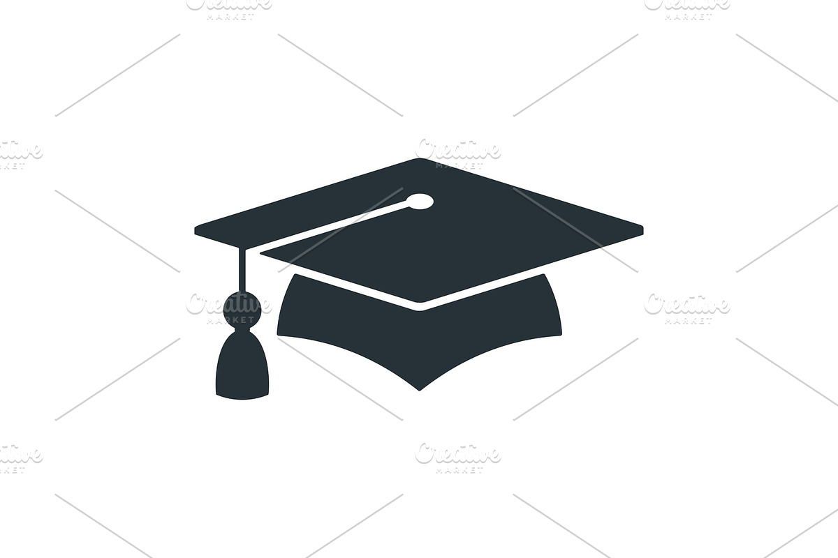 Graduate Cap Logo Custom Designed Illustrations Creative Market