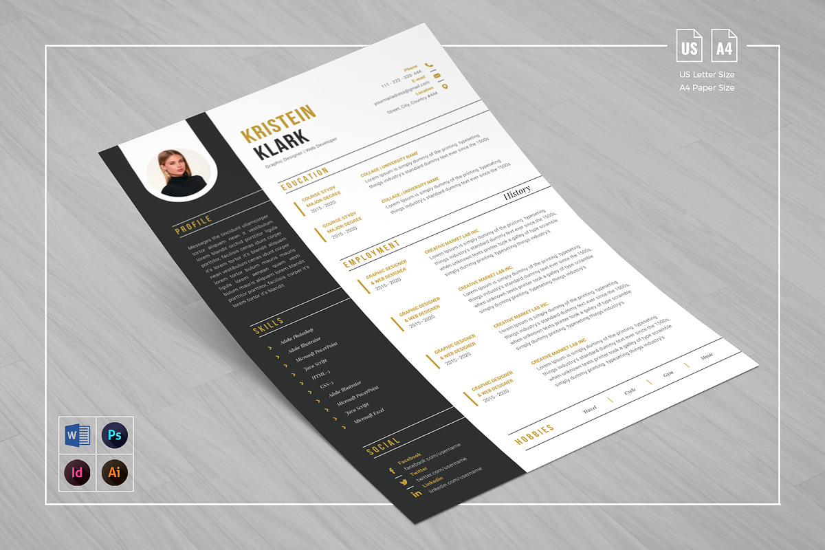 Resume With Portfolio in Resume Templates - product preview 8
