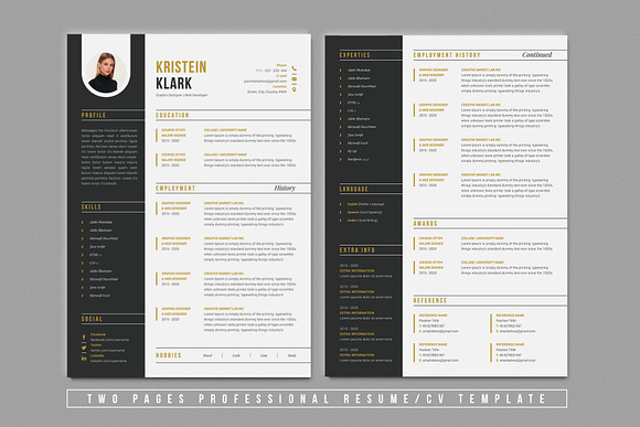 Resume With Portfolio in Resume Templates - product preview 1
