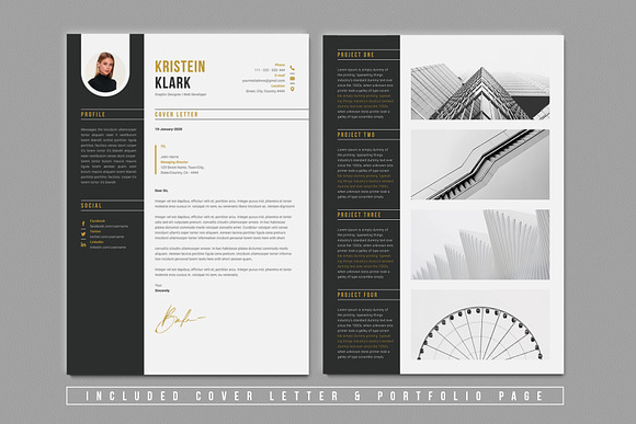 Resume With Portfolio in Resume Templates - product preview 2