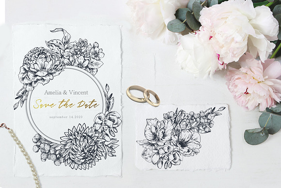 Vector wedding floral collection in Illustrations - product preview 7