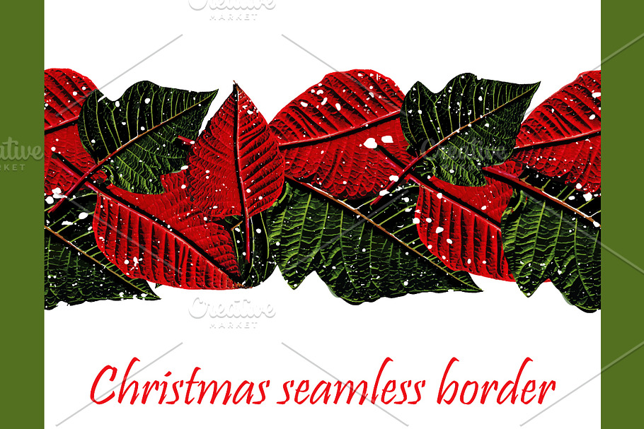 Christmas seamess pattern + border.