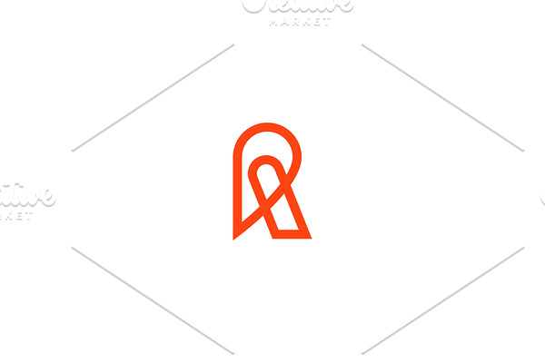 Letter R Bold Line Logo + Bonus