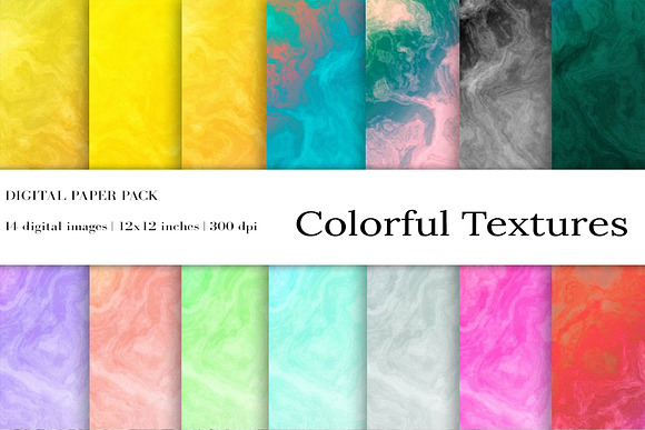 Colourful Textures Digital Paper in Textures - product preview 3