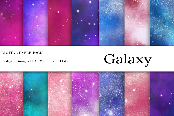 Space Galaxy Digital Paper in Textures - product preview 3