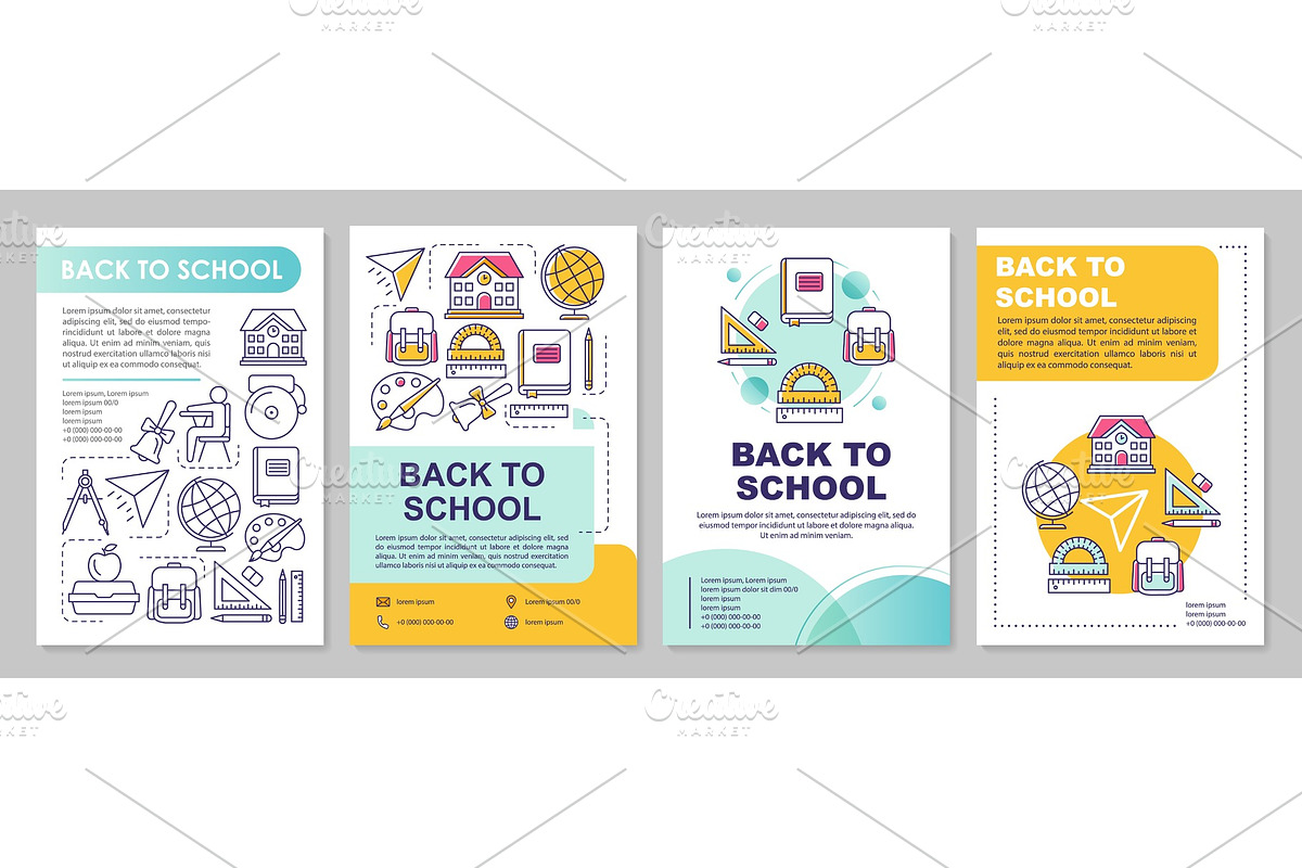 Studying at school brochure template in Brochure Templates - product preview 8