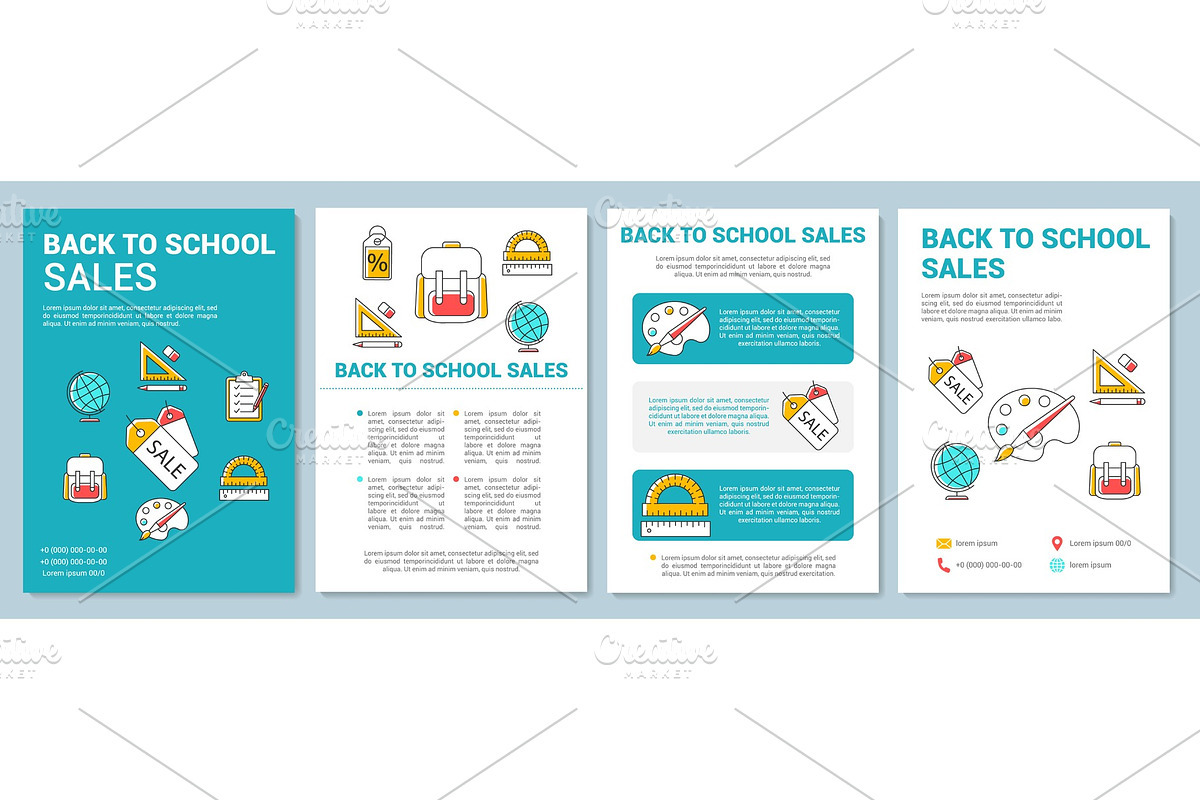 Back to school sales brochure in Brochure Templates - product preview 8