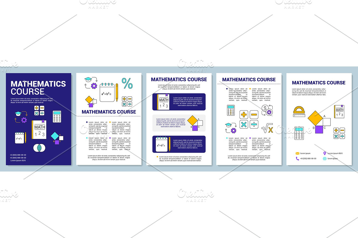 Mathematics lessons brochure in Brochure Templates - product preview 8