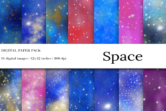 Space, Galaxy, Starry Night Digital in Textures - product preview 3