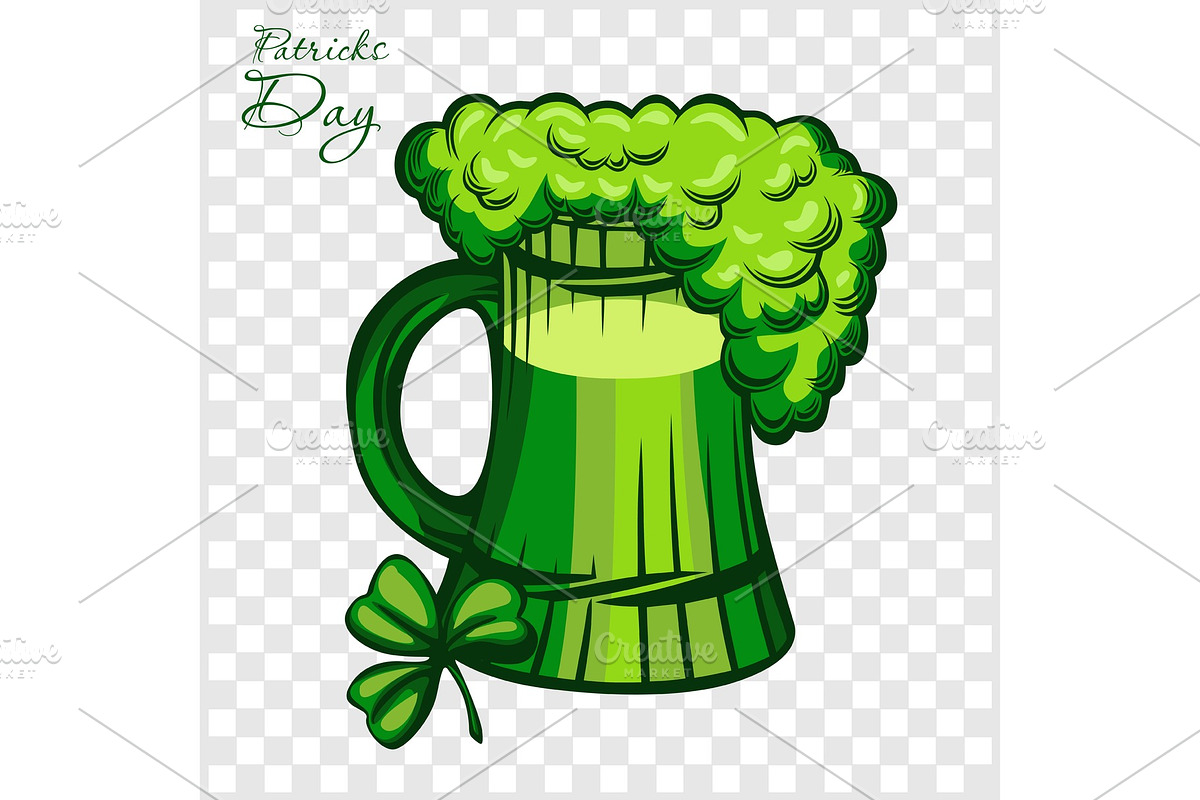 Vector Patricks green beer - Beer in Illustrations - product preview 8
