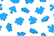 Blue Jigsaw pieces seamless pattern