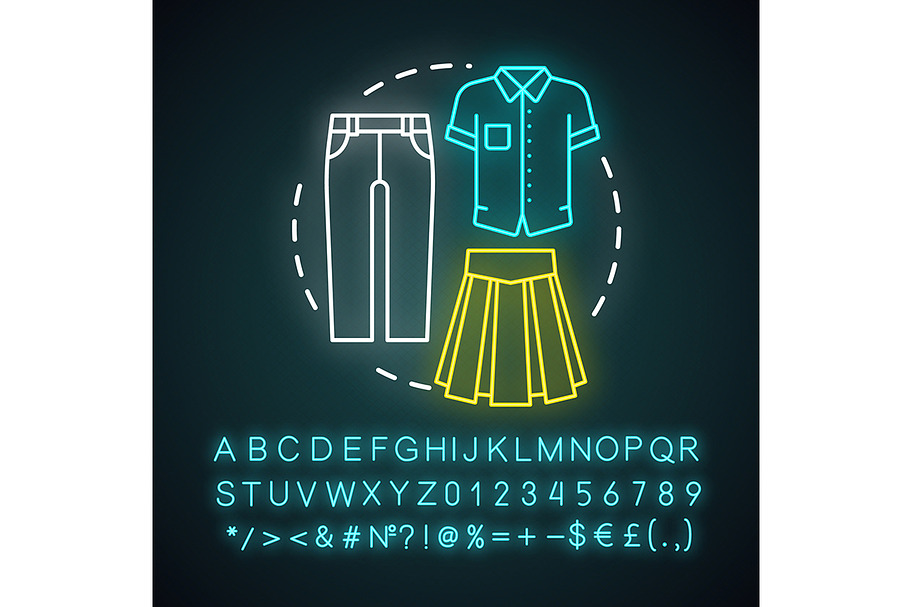 School clothes, uniform concept icon in Icons - product preview 8