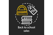Back to school discount sales icon