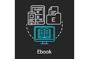 Ebook chalk concept icon