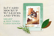 Card Mockup w/ Leaves and Twig