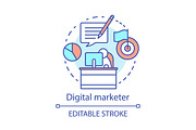 Digital marketer concept icon