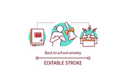 Back to school anxiety concept icon