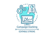 Campaign tracking blue concept icon