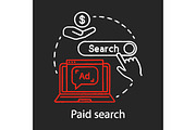 Paid search chalk concept icon