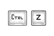 Control Z keys sketch vector