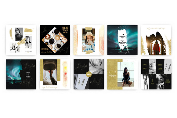 B&W Gold Animated Insta Posts in Instagram Templates - product preview 2
