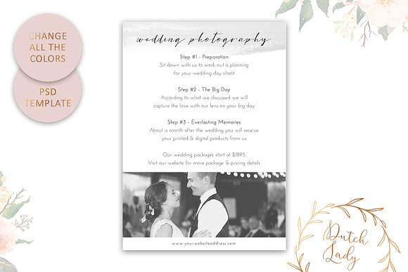 PSD Wedding Photo Card Template #9 in Card Templates - product preview 4