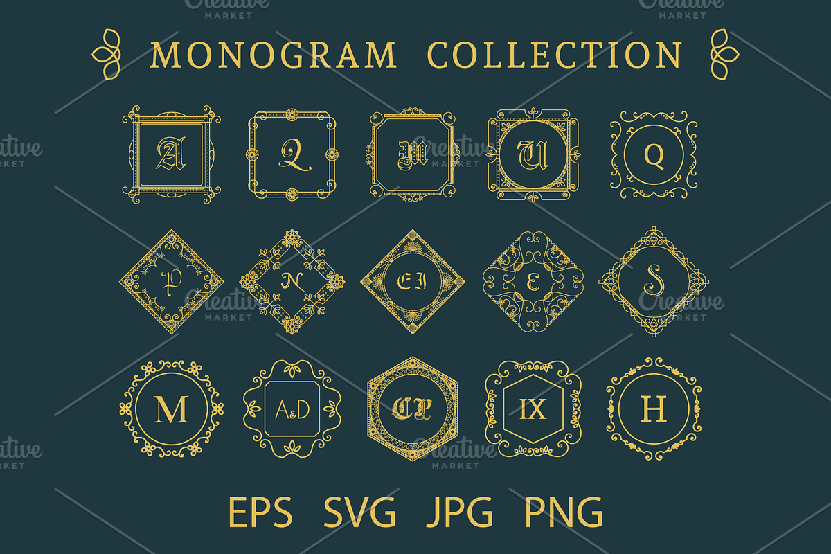 15 Vintage Monograms in Illustrations - product preview 8