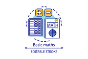Basic maths lesson concept icon