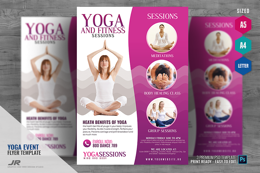 Yoga Class And Session Flyer in Flyer Templates - product preview 8