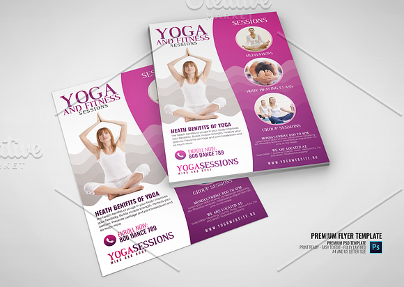 Yoga Class And Session Flyer in Flyer Templates - product preview 3