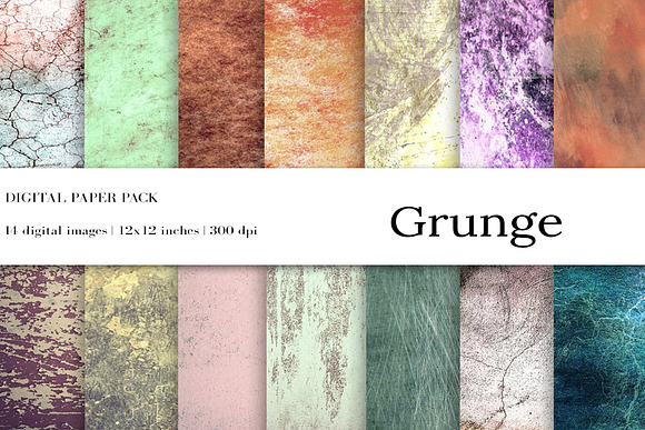 Grunge Background Digital Paper in Textures - product preview 3