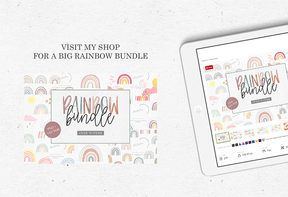 BOHO RAINBOW SINGLE PNG in Illustrations - product preview 3