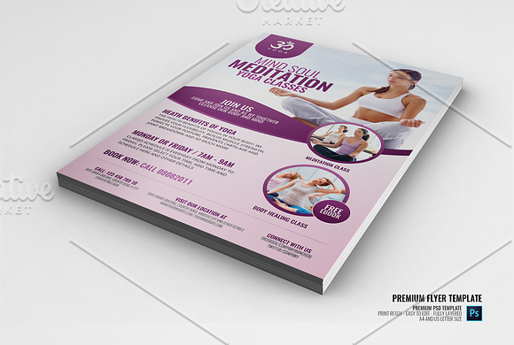 Yoga and Meditation Flyer in Flyer Templates - product preview 1