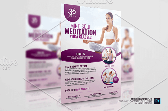 Yoga and Meditation Flyer in Flyer Templates - product preview 2