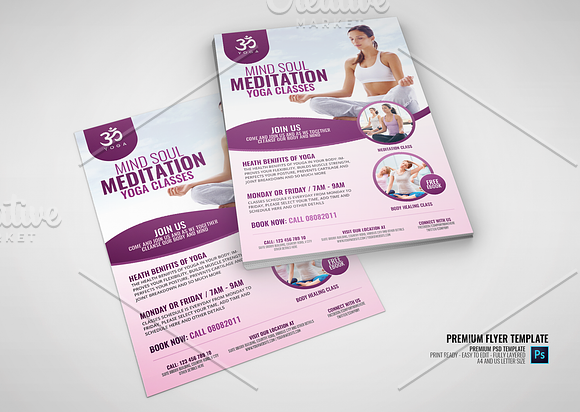 Yoga and Meditation Flyer in Flyer Templates - product preview 3